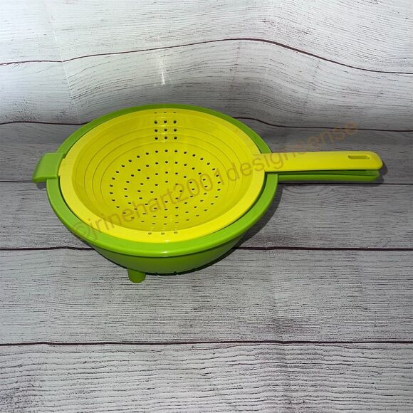 New Tupperware Double Colander Strainer 2149 2150 Margarita Green - Picture 2 of 5